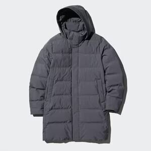Uniqlo Seamless Down Puffer Winter Coat Gray Women's Size XL
